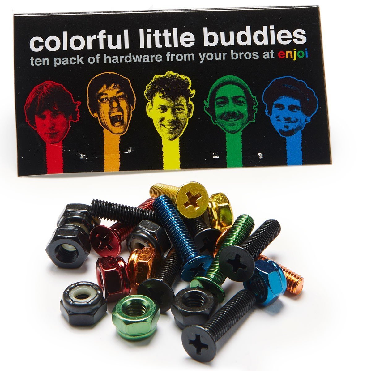 Enjoi Little Buddies Bolts Hardware Multi-Color - 7/8in (10 piece) - Image 2